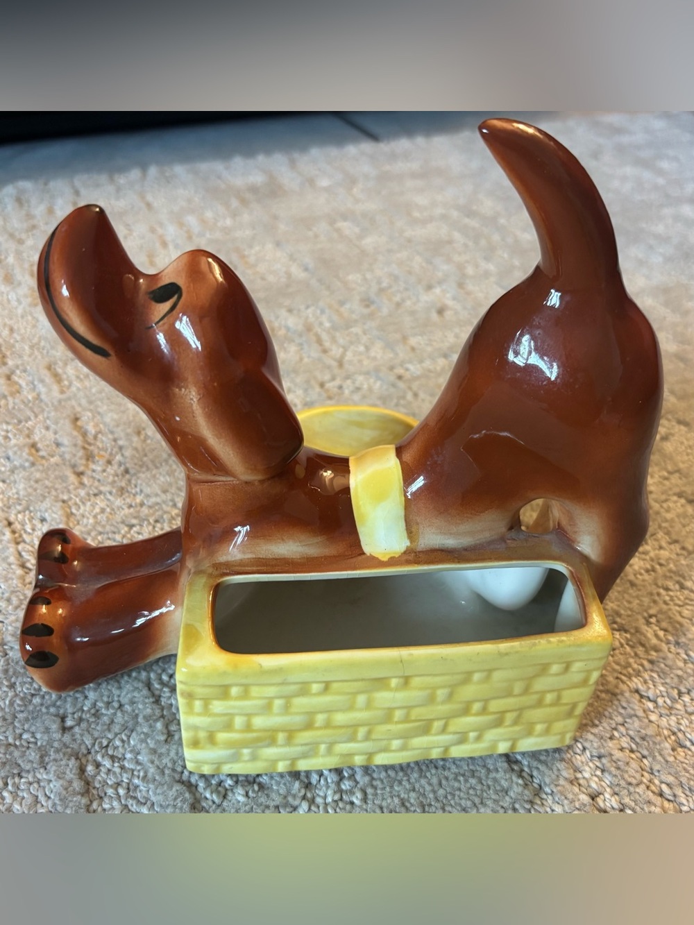 Vintage 1950s Downward Dog Rover - Dachshund Dresser Caddy